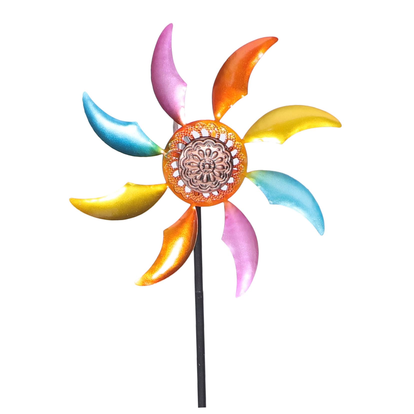 Yardwe Molino de Viento de Metal y Apariencia Única para Jardín y Resistente Diseño Delicado Fácil de Usar Decoración para Césped y Patio para Exteriores