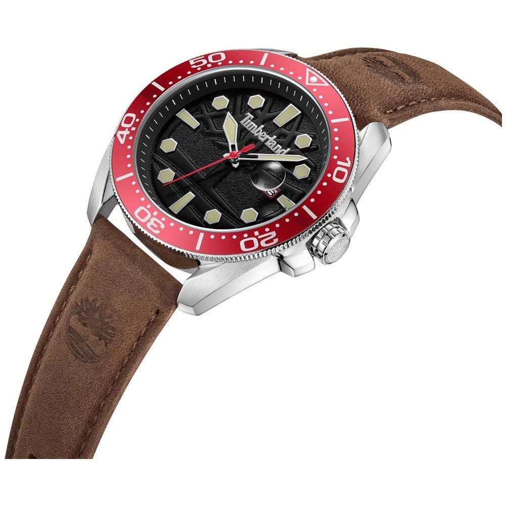 Timberland Orologio Analogico-Digitale al Quarzo Uomo con Cinturino in Pelle TDWGB2230602