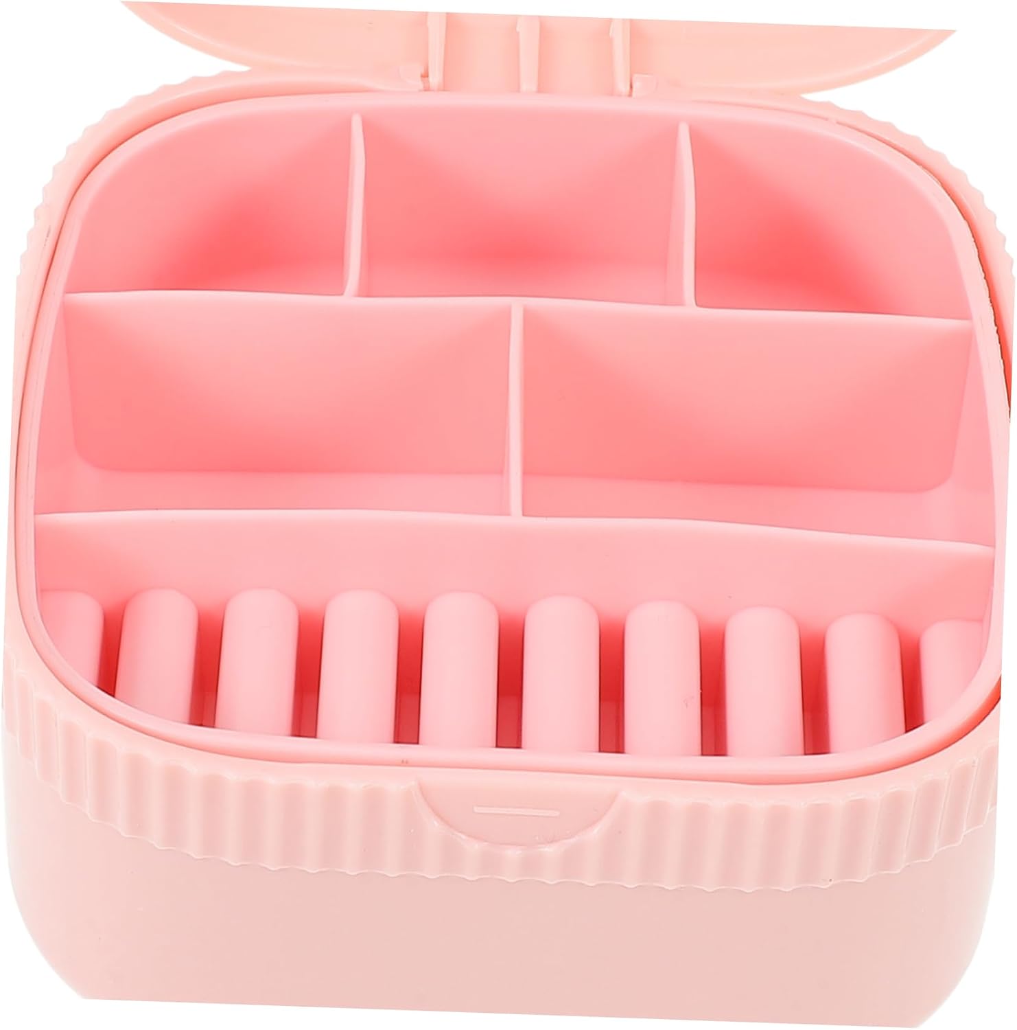 Baluue Pink Portable Jewelry Box Lightweight Travel Organizer with Mirror image 4