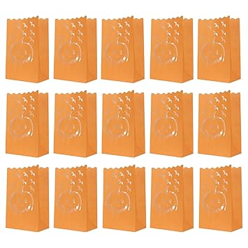 EXCEART Kids Goodie Bags Halloween Candle Paper Bags Retardant Candle Bags for Halloween Party Decor 20pcs Glow Party Pack