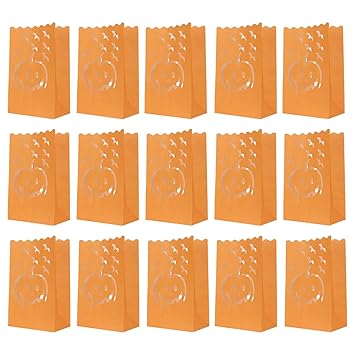 EXCEART Kids Goodie Bags Halloween Candle Paper Bags Retardant Candle Bags for Halloween Party Decor 20pcs Glow Party Pack