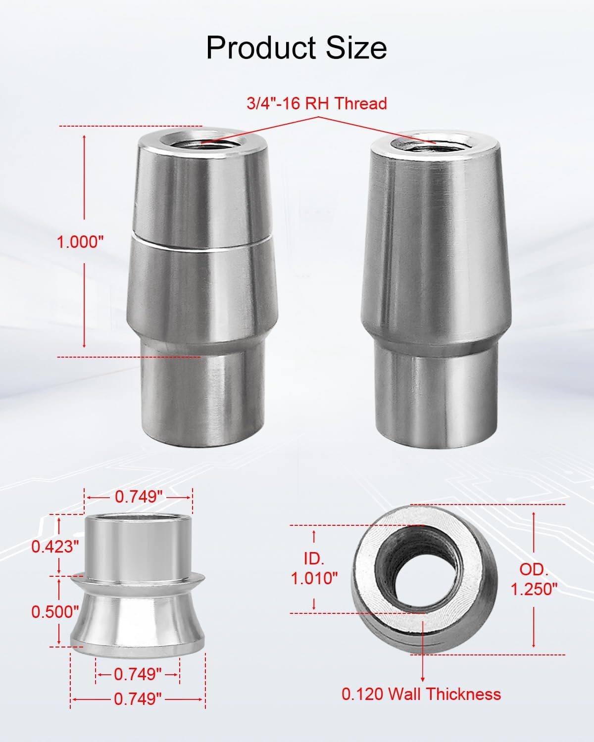 2 Set 3/4” Heim Joint Rod End Kit, Left and Right Hand Thread Heim Joint, 2 Link 750" Chromoly Joints and Panhard Rod End Kit for Steering and Suspension Traction Bars Steering Joints