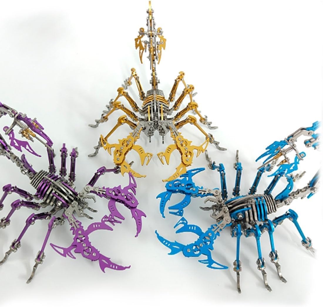 Puzzle metalowe 3D zestaw modeli do składania skorpiona, mechaniczny model montażu, łamigłówka DIY puzzle, dla mężczyzn kreatywne prezenty urodzinowe 430 szt