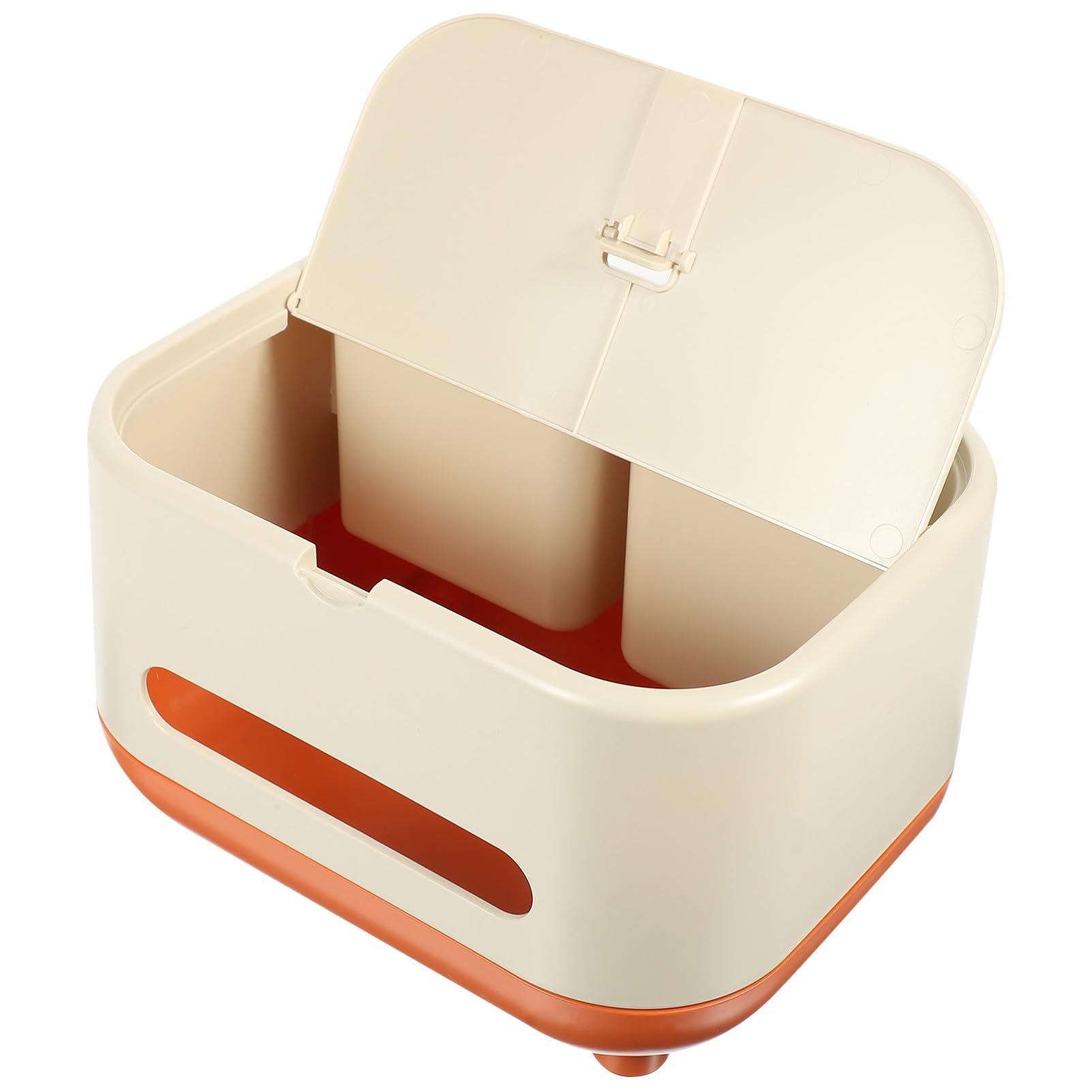 Boîte à mouchoirs en plastique rigide HIPS au design beige mat