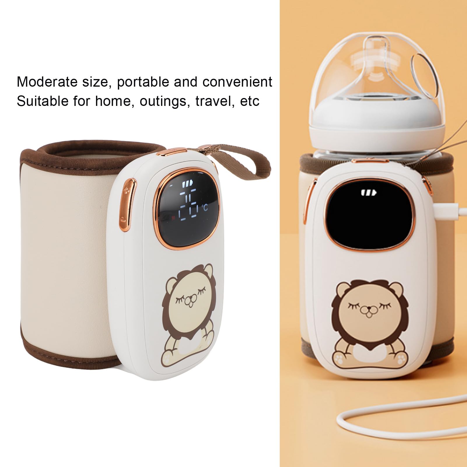 Calentador de Biberones Portátil Calienta Eficientemente la Leche para Viajeros ABS, Tela, Batería de Litio 1 Pieza