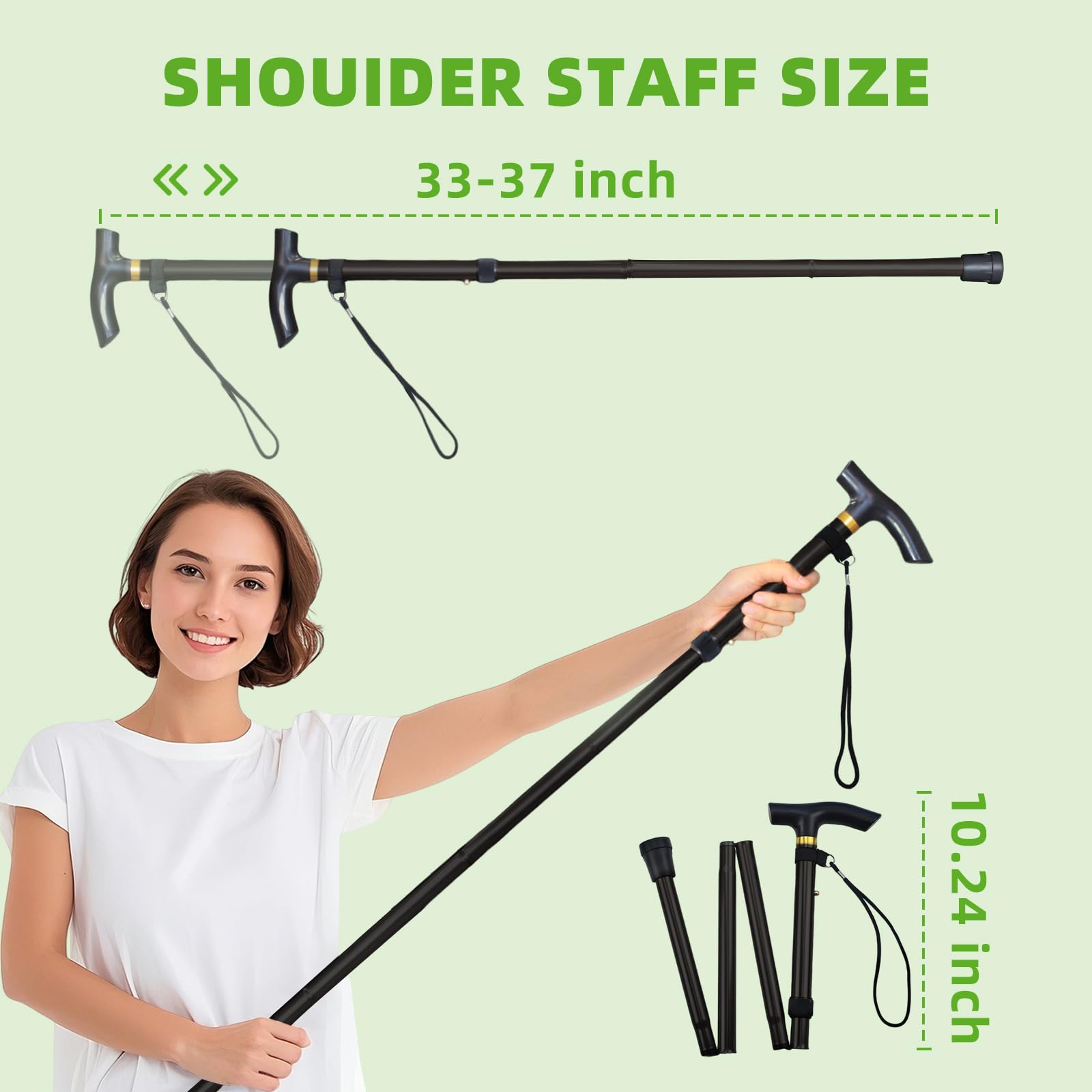 Shoulder Pulley for Physical Therapy, Foldable Shoulder Wand Rotator Cuff Rehab – Portable & Shoulder Reliever with Hook, Lightweight Stretching Tool – Durable Shoulder Exercise Equipment (Black) — Amazon image 6
