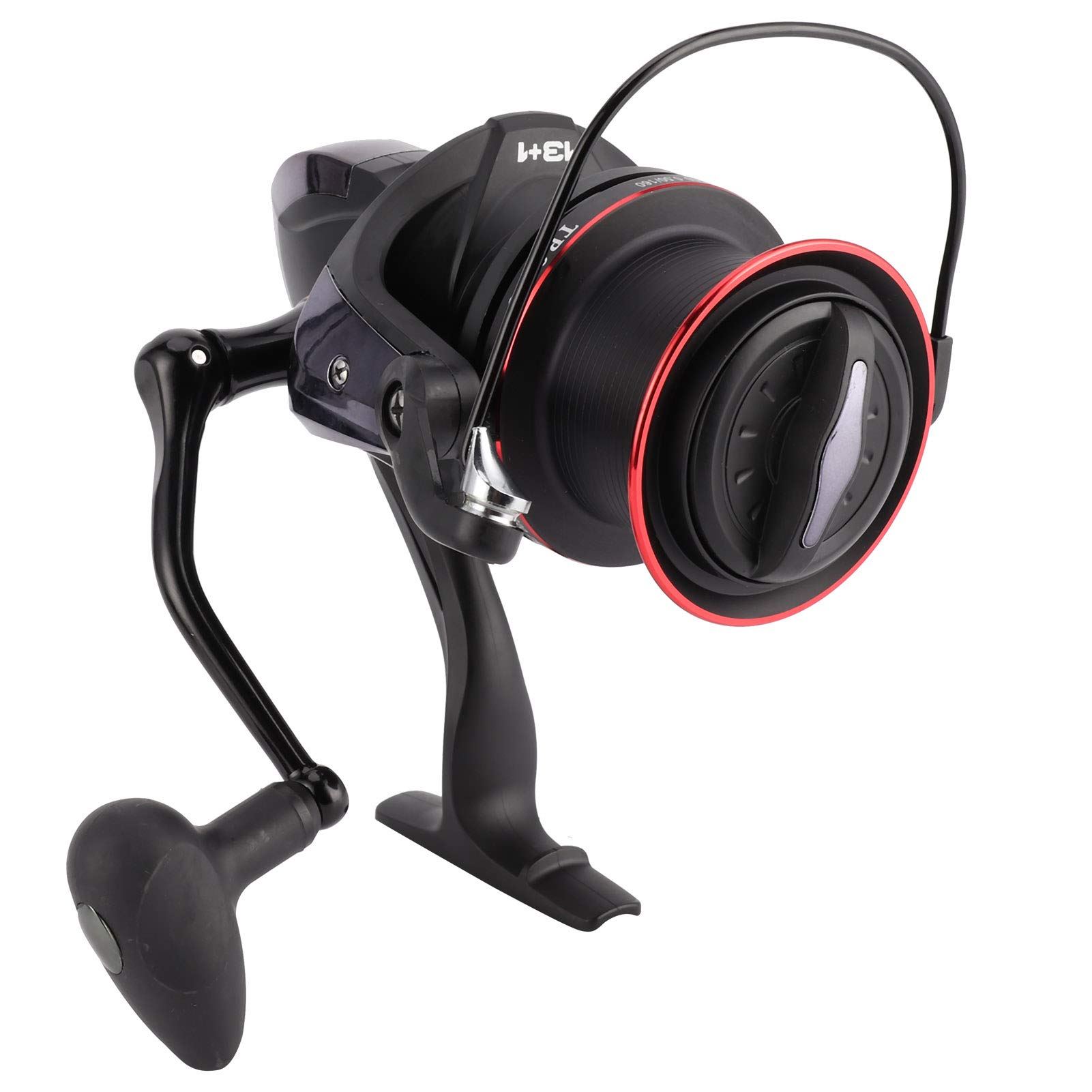 Bediffer Kołowrotek 13BB + Szybki Kołowrotek z Płynnym Uzwojeniem dla Wędkarzy Czarny/Czerwony 150mm/5,9 Cala