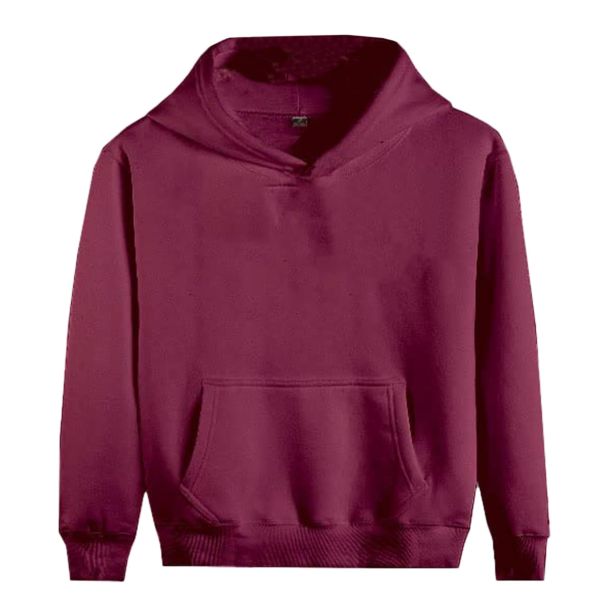 Vasego Boys Burgandy Girls Plain Coloured Hoodie Jacket Kids Children Pockets Warm Hoody Hooded Sweatshirt Outerwear Tops Uk (As8, Age, 9_Years, Regular, 9-11 Years)