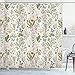 Ambesonne Floral Shower Curtain, Vintage Garden Plants with Herbs Flowers Botanical Classic Design, Cloth Fabric Bathroom Decor Set with Hooks, 70" Long, Pink Blue
