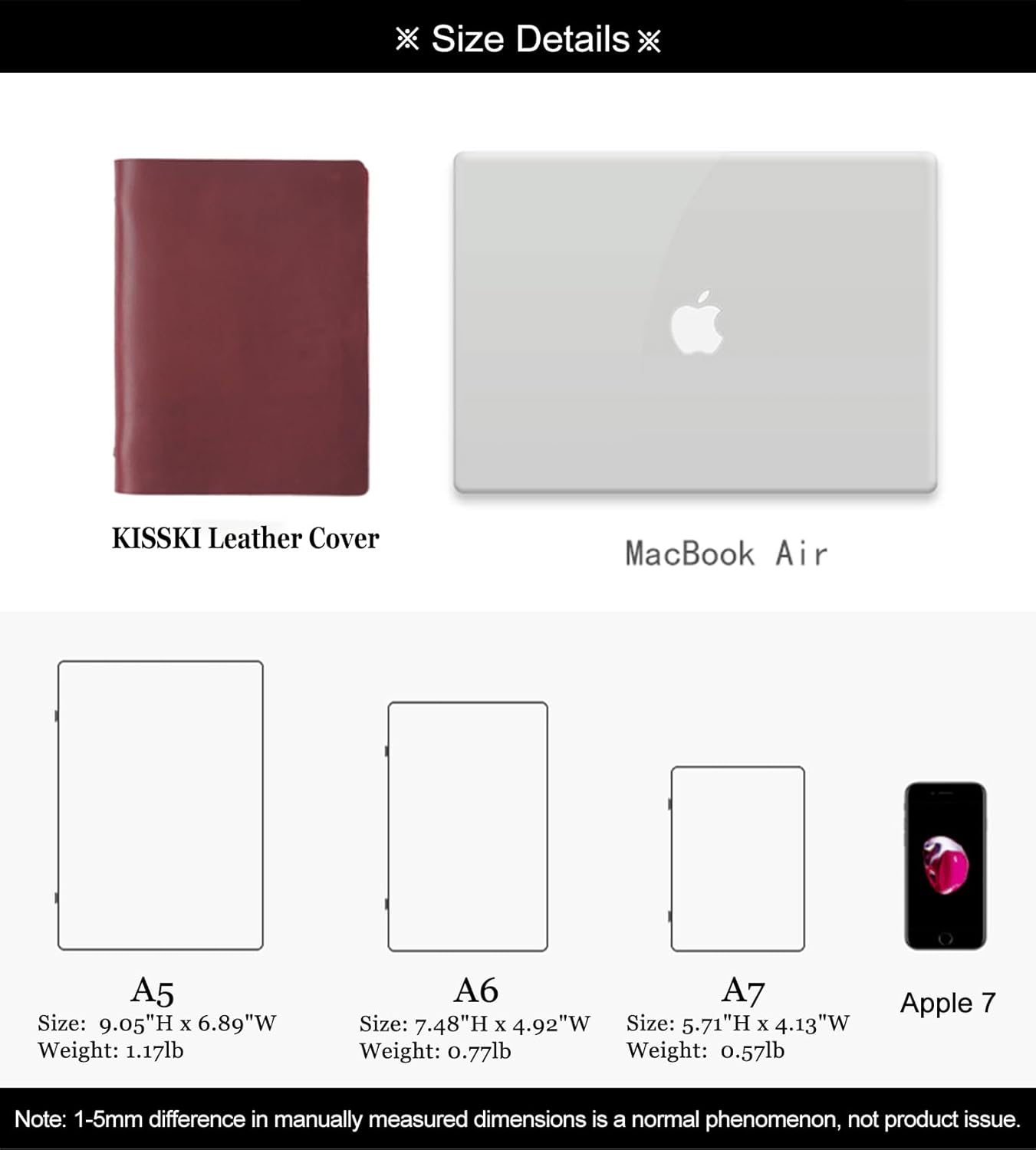 A6 Binder 6 Ring Genuine Leather Journals, Small Personal Rings Planner Organizer, Refillable Vintage Travelers Notebook for Writing, with 80 Lined Paper, Gifts for Women/Men, Brown
