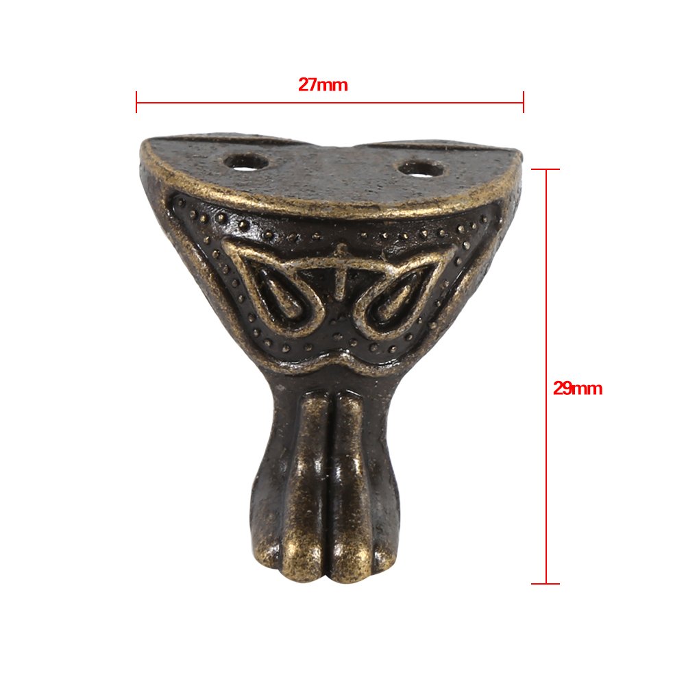 Protezione Angolare,4 pezzi Ottone Stile Retrò Antico Piedini per Mobili Protezione Scatola di Legno Portagioie Tavolo Dispositivo di Protezione D'angolo con Vite di Montaggio Usato per Scatola di Gio