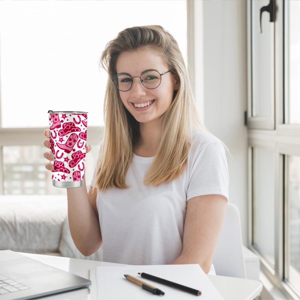 Western Cowgirl Tumbler Cowgirl Gifts 20oz Insulated Stainless Steel Tumbler Cowboy Boots Disco Mug Cup Western Accessories Country Girl Gifts Mothers Day Birthday Gift - Image 6