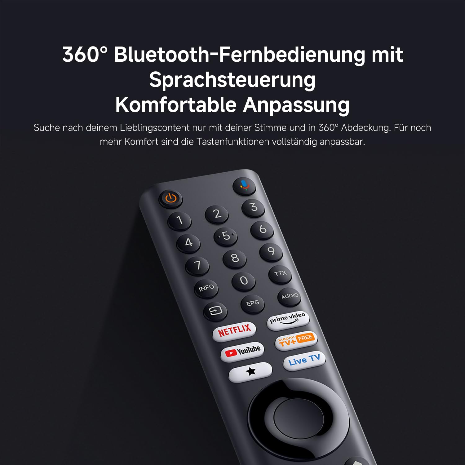 XIAOMI A Pro, 65" (165 cm), 4K UHD QLED, Smart TV, Google TV, Triple Tuner DVB-C/S/S2/T/T2, HDR10+, Game Boost 120Hz, MEMC, Sprachsteuerung mit, 2+8GB, Kompatibel mit Apple Airplay & Google Cast