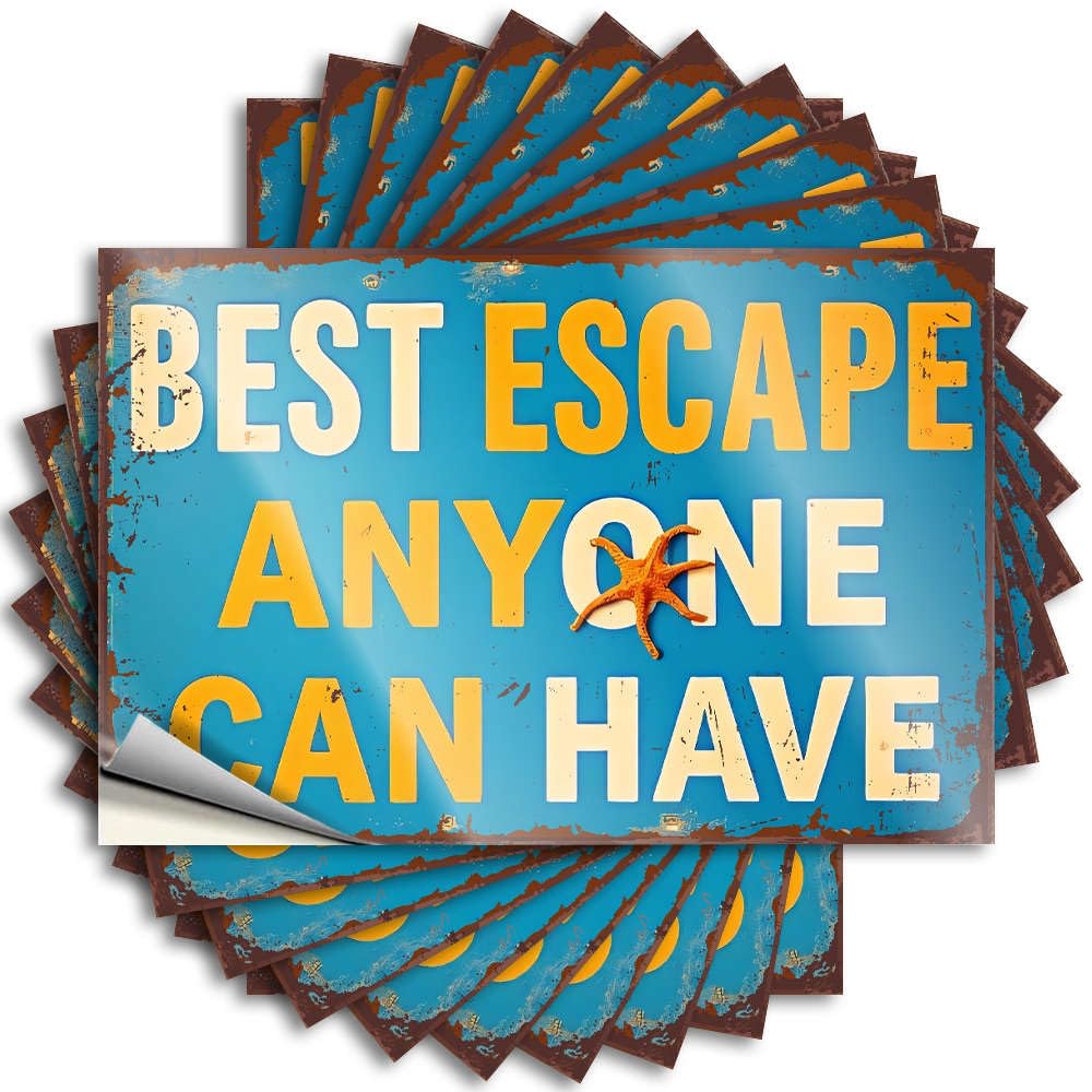 Space Room Decor Checkered Decal - Best Escape Anyone Can Have. Hard Waterproof Vinyl Sticker(8X12CM)