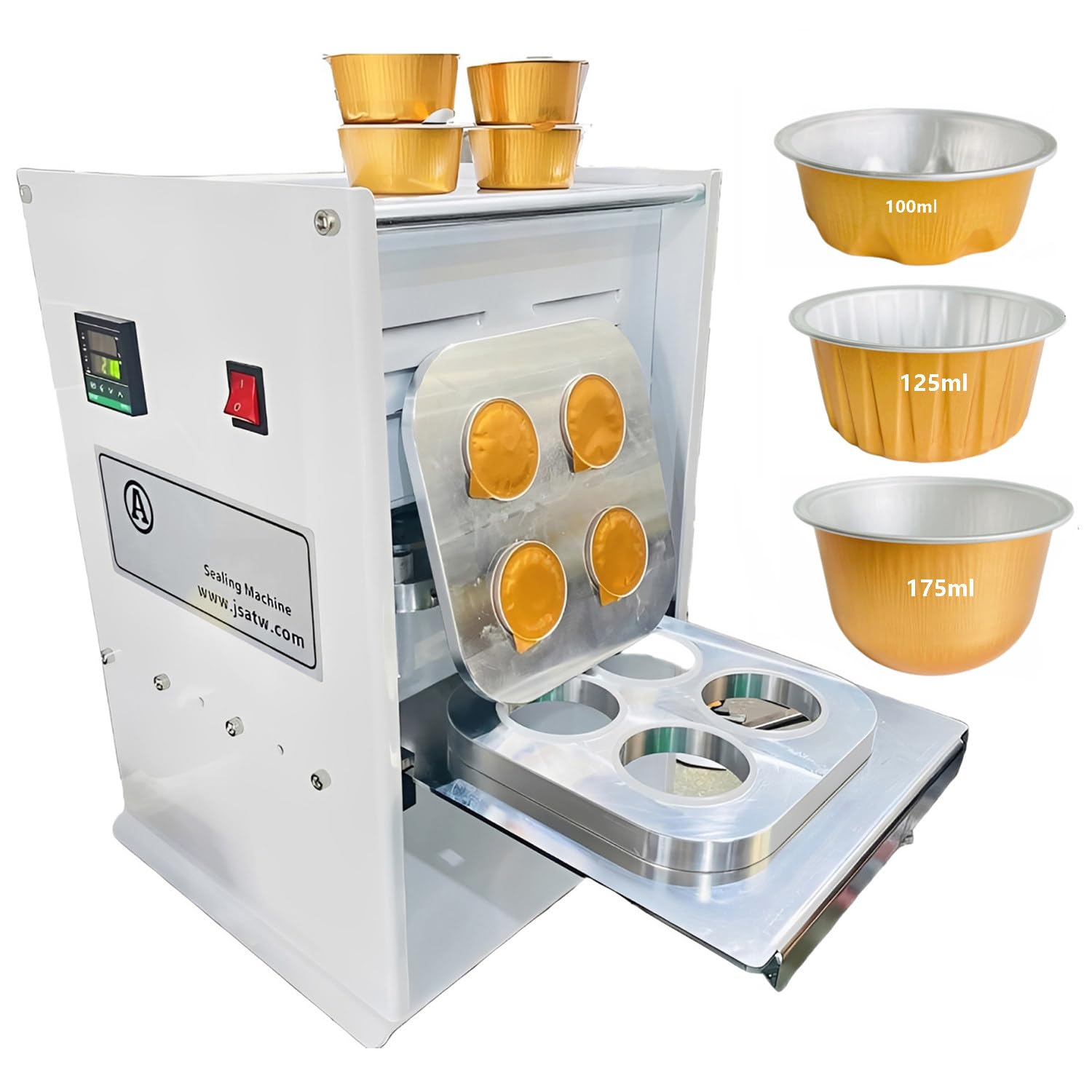 asdchZen Manual Heat Sealing Machine With Digital Temperature Control For Packaging Coffee Pods, Food Boxes, And Liquids (100Ml/125Ml/170Ml)
