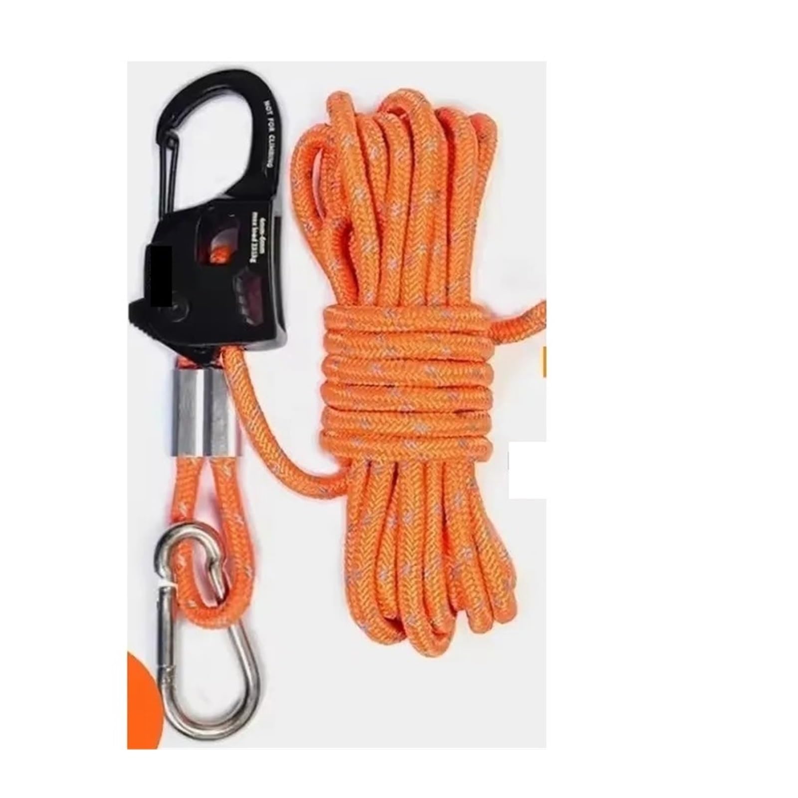 Tendeur de corde tente en alliage d'aluminium, ajusteur charge solide 8M, boucle cordon coupe-vent Portable, accessoire Camping/randonnée/bâche pour le camping(XL 8mm-8M Rope OR)