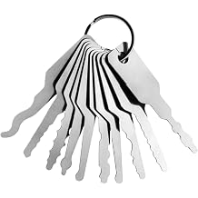 10PCS Fake Keys Stainless Steel Keys 2.9x0.7 Master Replacement Skeleton Lock Pick Set Multiple Shapes Lock Picking Emergency Tool for Bathroom Locks Car Locks Metal Queen Excluder 10 Frame