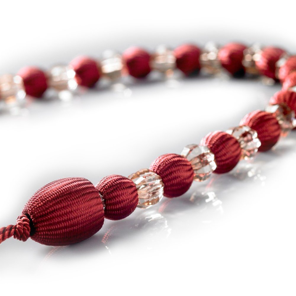 Alan Symonds Earle Beaded Rope Curtain Tie Back, Burgundy โ image 1