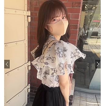 GRL - 新品 グレイル GRL トップス ブラウス シアー ネイビー 透け感 青 花柄 Amazon.co.jp: grl グレイル 花柄 シアー ダブル フリルスリーブ