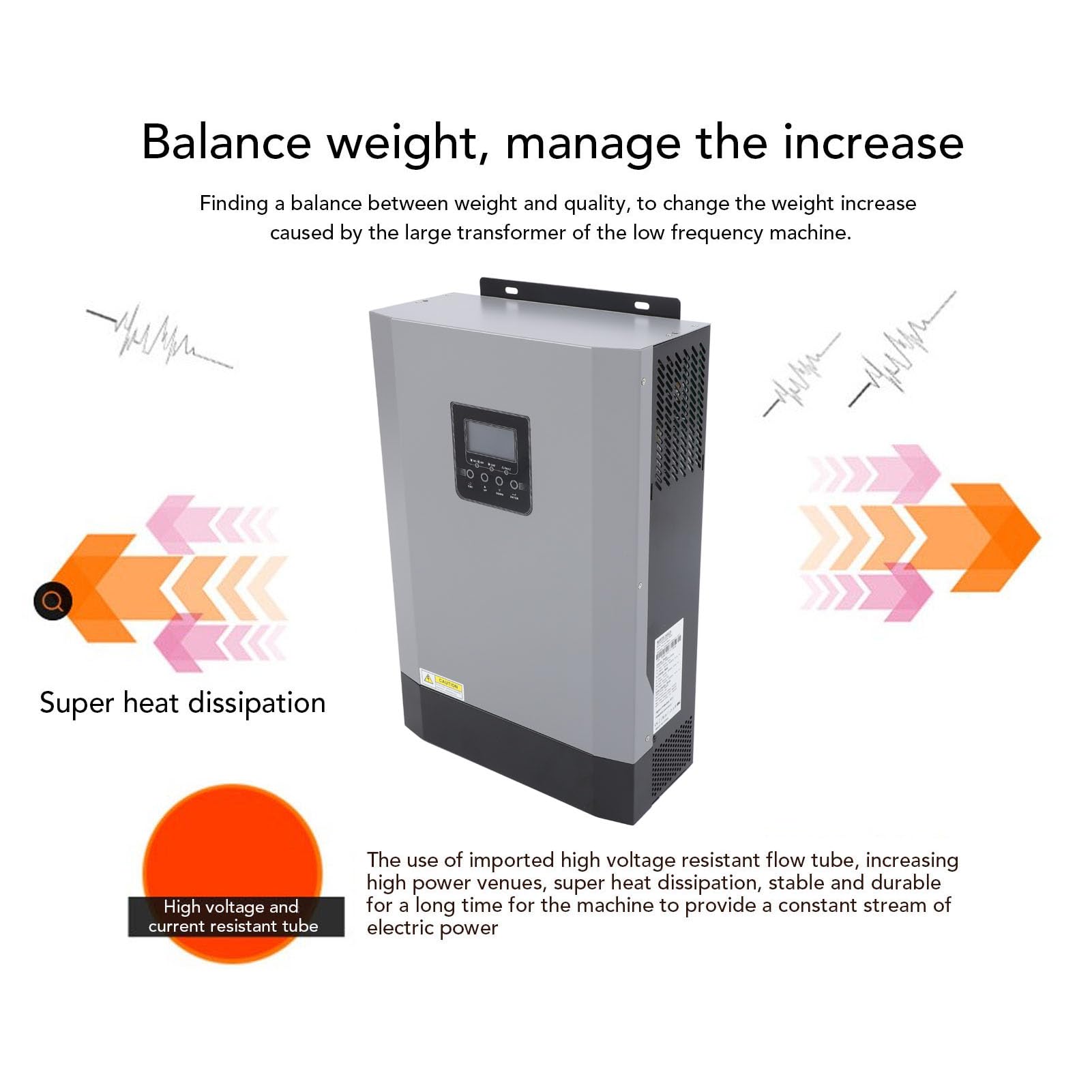 Inverter a Onda Sinusoidale Pura da 3500 W Ad Alta Frequenza per il Monitoraggio delle Strade Domestiche e Scolastiche con Display LCD in Lega di Alluminio