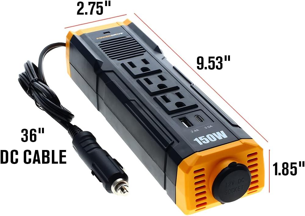 PowerDrive PWD150S 150 Watt Power Strip Inverter