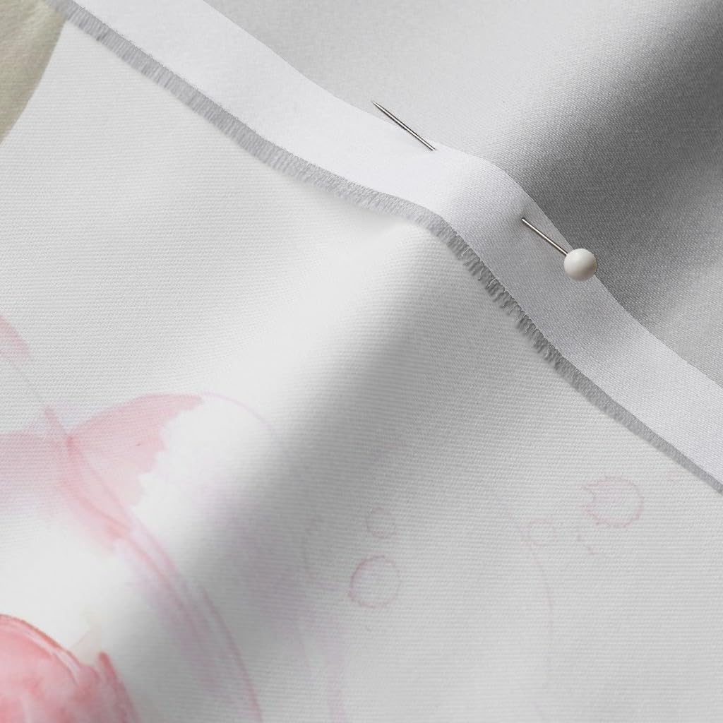 Spoonflower Fabric - Blush Floral Watercolor Pink Rose Flowers Botanical Printed on Organic Cotton Sateen Fabric by The Yard - Sewing Quilting Apparel Home Decor
