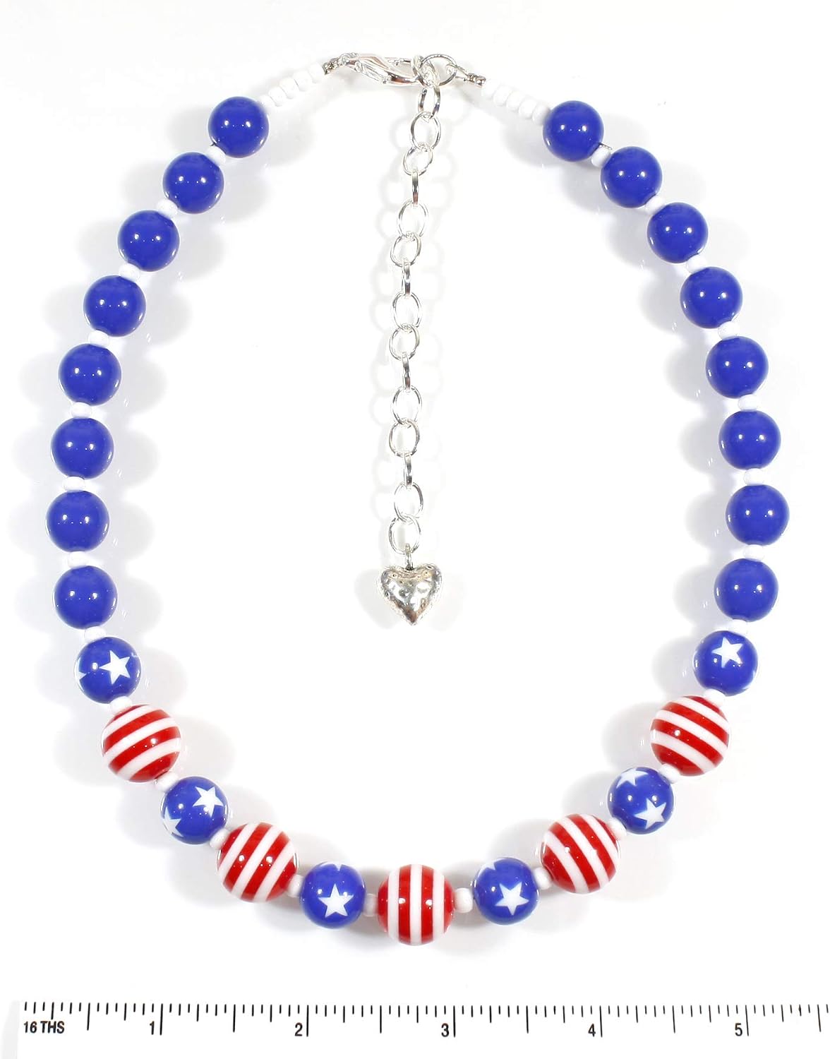 Stars and Stripes, American Flag Choker Necklace, 16 Inches Adjustable