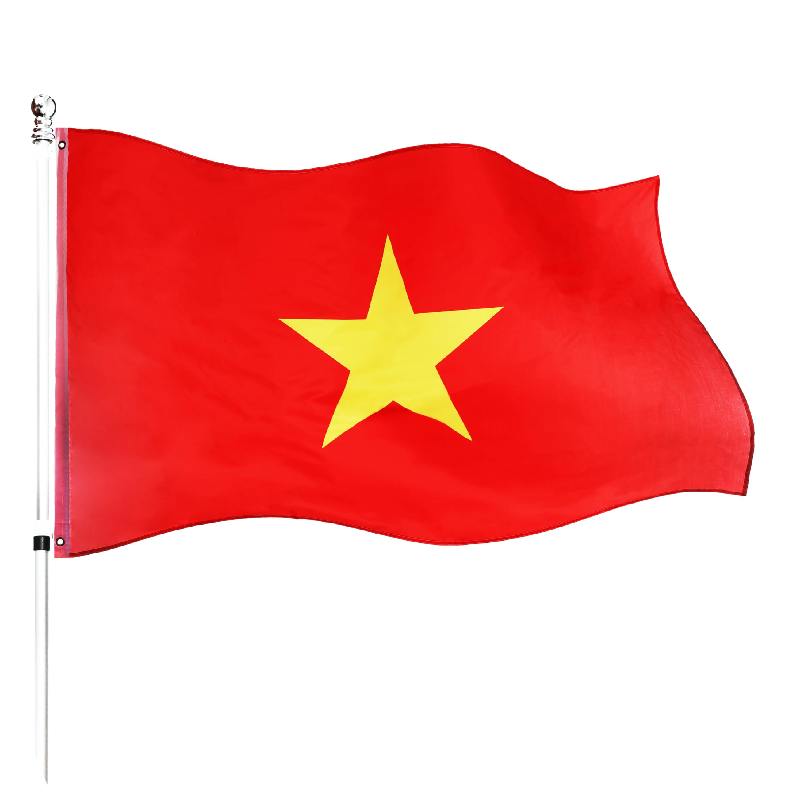 Large 5ft X 3ft Vietnam Flag - Vietnamese Flag 5ft (152cm/60") X 3ft (91cm/36") - Perfect for Vietnamese Events or Occasions - Pack Of 3