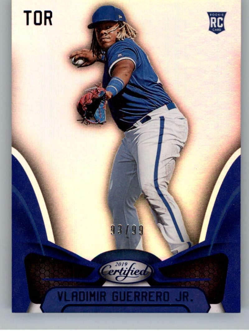 2019 Chronicles Certified Blue Baseball #35 Vladimir Guerrero Jr. SER/99 Toronto Blue Jays Official MLBPA Trading Card From Panini America