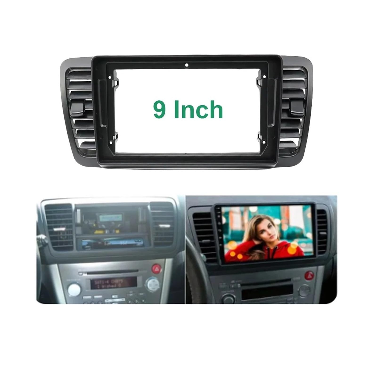 Mascherina Autoradio Cornice Stereo Volante Sinistro per Subaru per Outback per Legacy 2004-2009 9 Pollici 2 DIN Car Stereo Radio Fascia Dash Player Dvd Frame Panel Trim