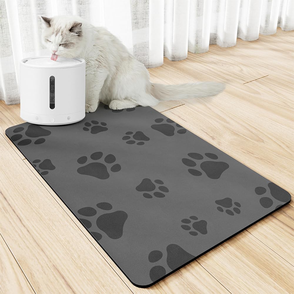 Exrp Pet Feeding Mat-Absorbent Dog Food Mat-Dog Mat for Food and Water-No Stains Quick Dry Dog Water Dispenser Mat-Pet Supplies-Dog Placemat Dog Water Bowl for Messy Drinkers 60 * 45cm
