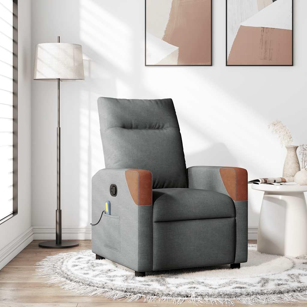 Fauteuil inclinable de massage relaxant avec dossier réglable gris