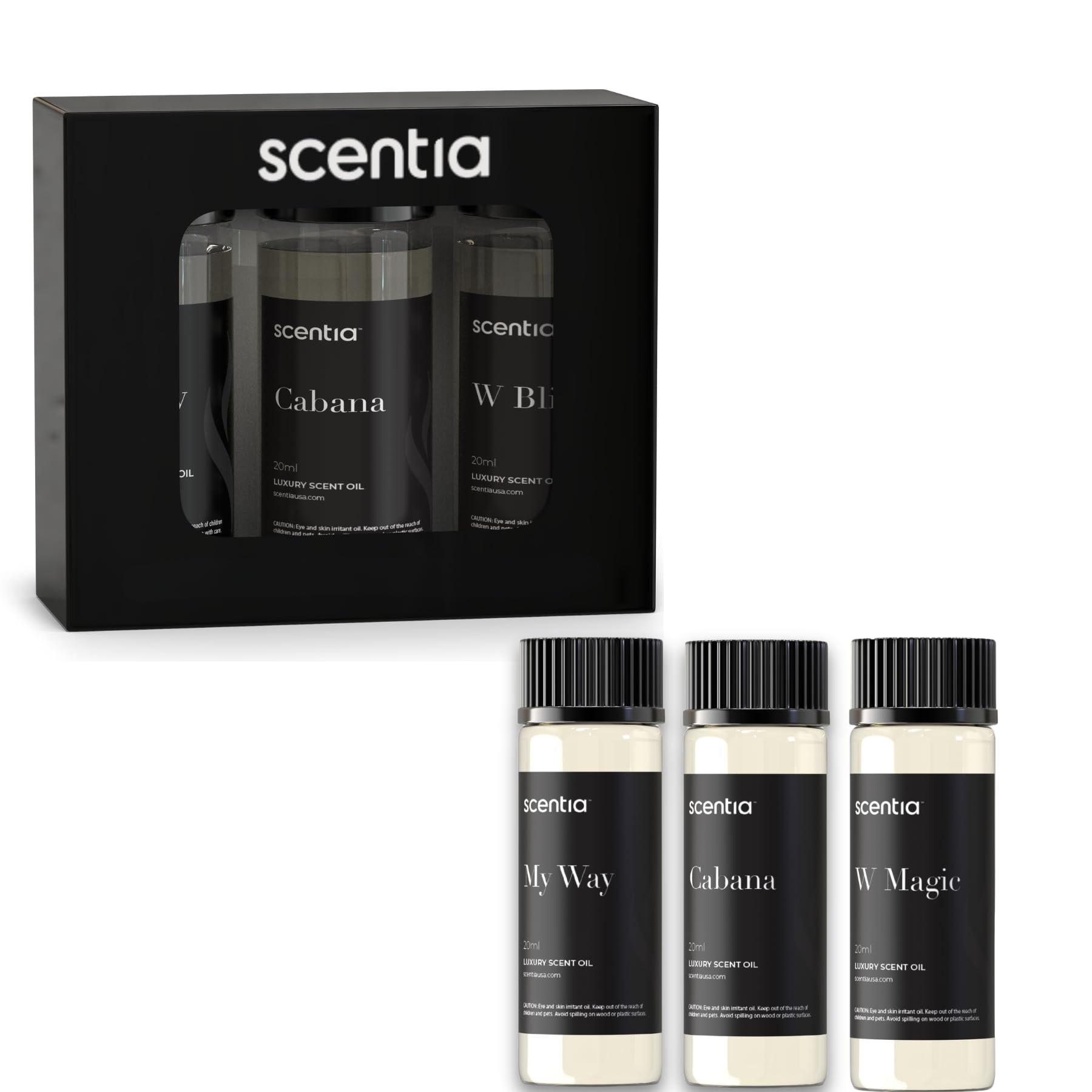 Scentia Hotel Diffuser Oil | Aromatherapy Fragrances Inspired by 5-Star Hotels | Luxurious Scents Gift Set - 3 x 20ml Bottles Set - The 1 Hotel Miami, W Hotels - Thanksgiving & Holiday Gift