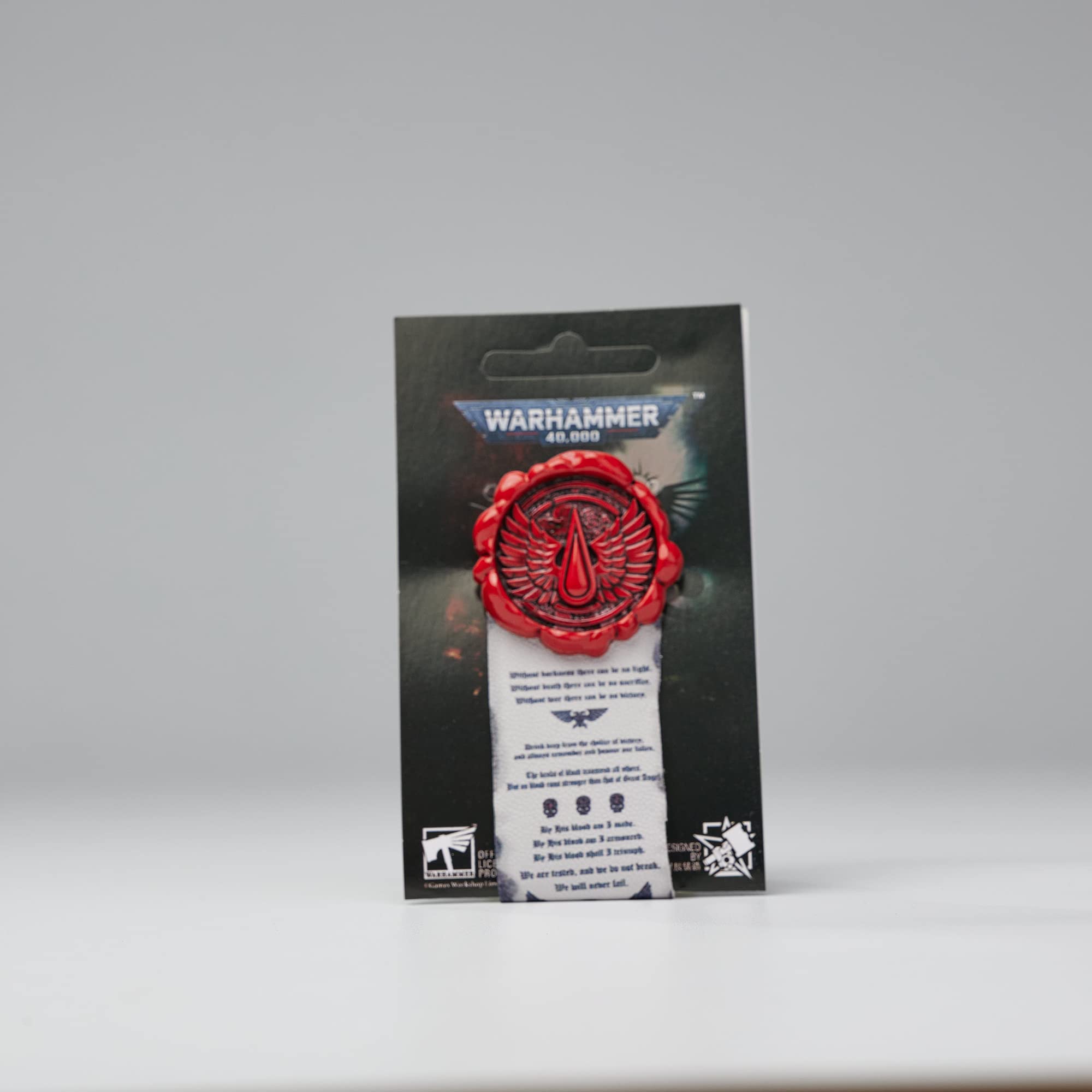 Starforged Warhammer License Merch Purity Stamp 40k Blood Angel Pin Badge/Sticker 1, Cynk