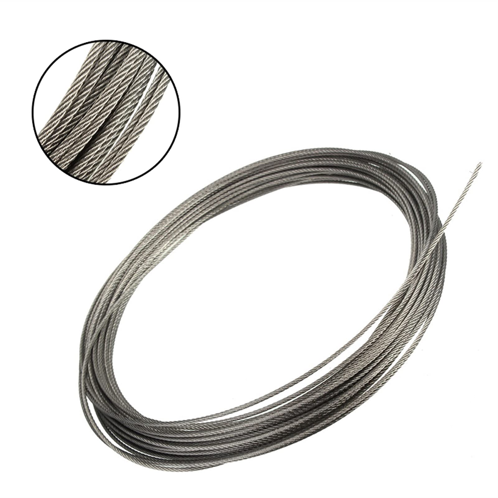 Cable Acero,Cable Acero Plastificado Kit de barandilla de cable de cable de cable de alambre de acero inoxidable de 20 m / 30 m / 50m 316 Kit de barandilla de cable de cable 7x7 3mm DIA para aplicacio