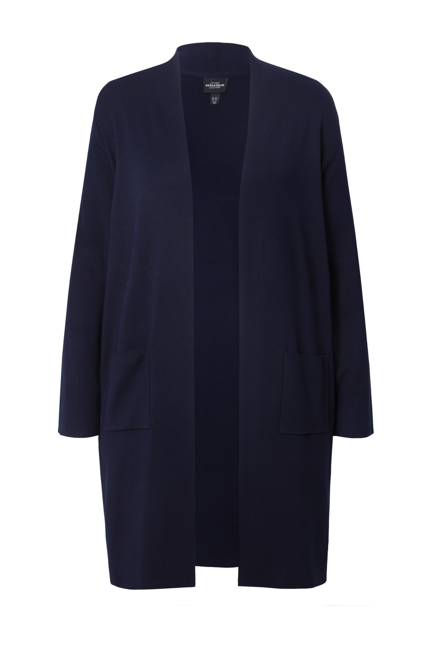 Ulla Popken Kardigan Kobiety Strickjacke, Lange, Offene Form, Weicher Feinstrick