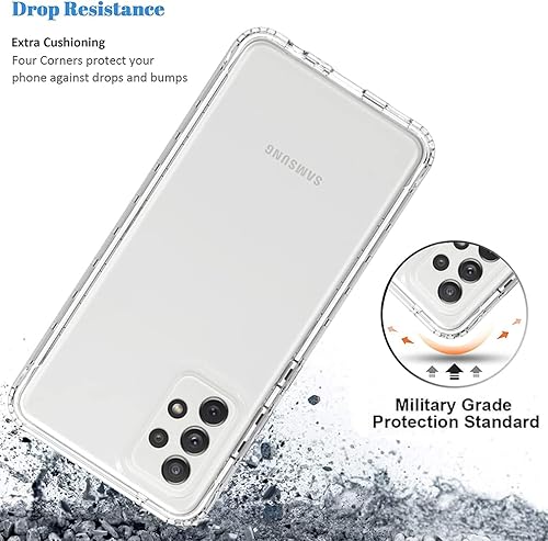 Miniatura 7 de Funda para Galaxy A72 5GGalaxy A72 4G, Samsung A72 5G Funda para niñas y mujeres, transparente de cuerpo completo, a prueba de golpes, carcasa de