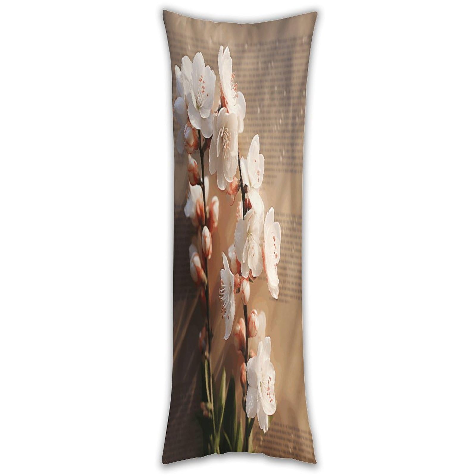 A Peach Blossom Pillow Cases Breathable Vertical Long Pillowcase Body Pillowcase with Hidden Zipper Closure Soft and Cozy Pillow Cover 20x54 Inches for Bedroom Couch