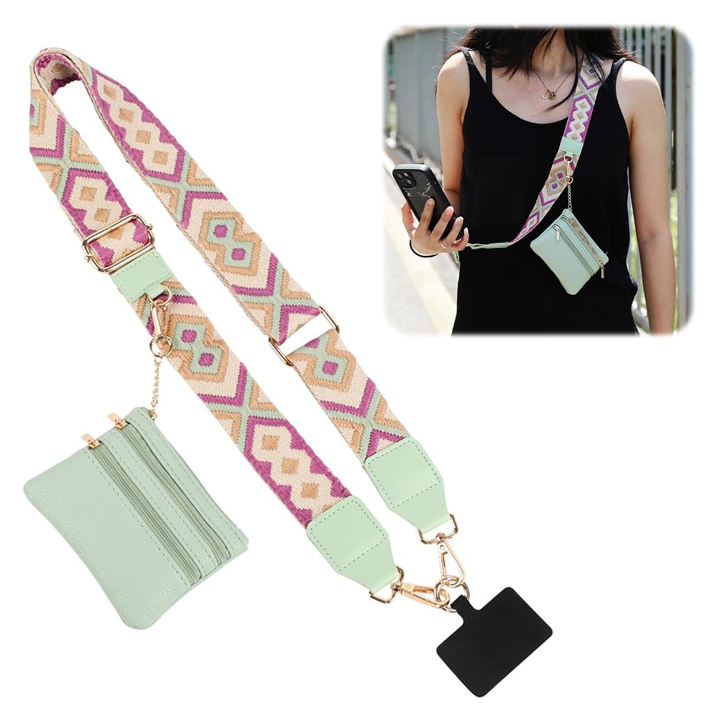zitronix® Phone Strap for Women Phone Sling Strap Adjustable Cross Body with Small PU Zipper Pouch & Detachable Case Insert Fashion Travel Accessories-image-36
