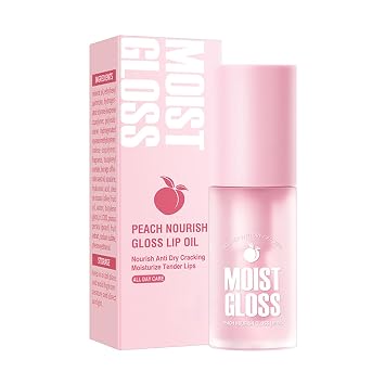 Hydrating Lip Treatment Oil, Universal Gloss for Day and Night, Nourishes with a Comfortable Lightweight Feel Peach One Size