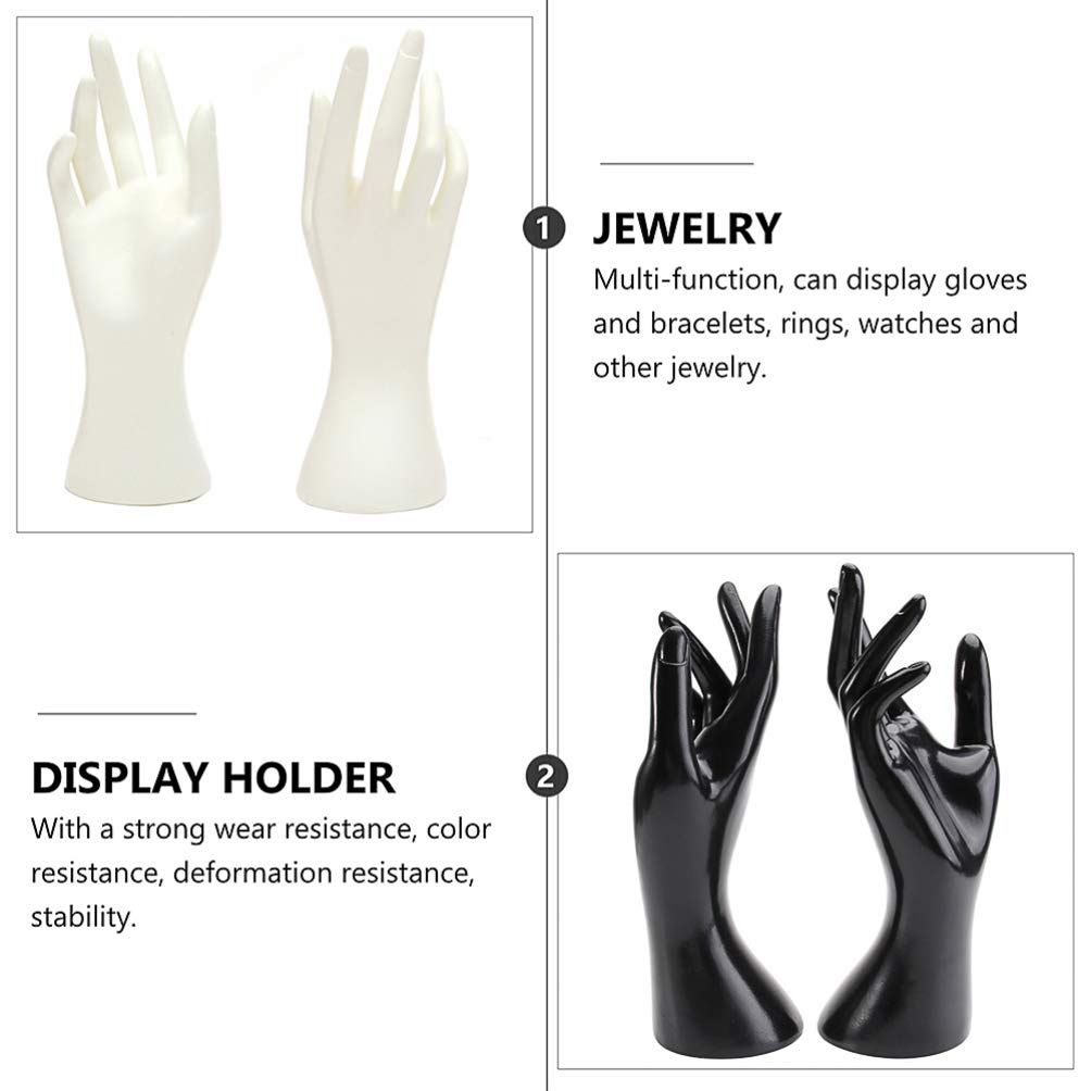 Hemoton 1set Mannequin Hands Jewelry Ring Display Stands Versatile Vinyl Holders for Rings Bracelets Watches for Home Jewelry Store Window Display