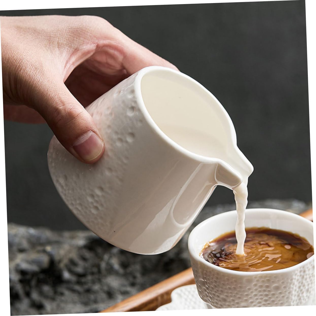 5pcs Milk Froth Pitcher Creamer Lid Ceramic Milk Jug for Oatmilk Latte-making Tool