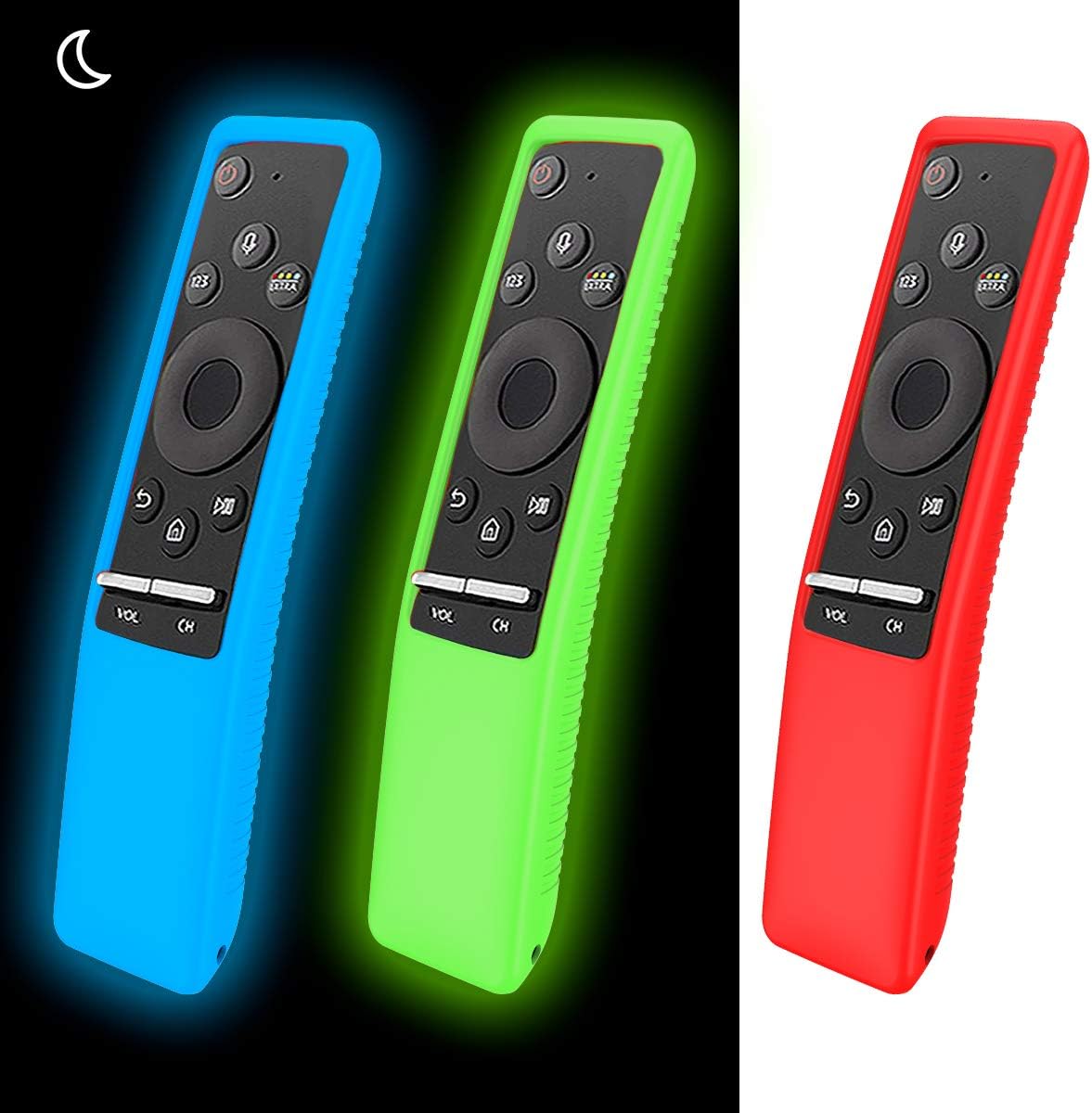 Samsung 3 Pack Silicone Protective Case for Smart TV Remote Control BN59 Series - Anti-Lost Shockproof Glowing Cover Skin Sleeve Protector for 4K Ultra HDTV Remote