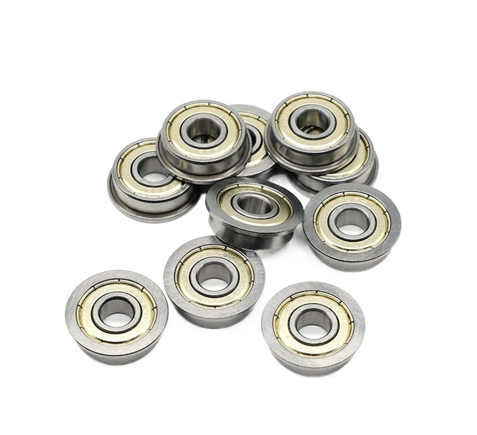VSPPJYFG Bimetal Seal Shield Micro deep Groove Bearing 1pcs F6700ZZ 10x15x4mm Flange Bearing Deep Groove Ball Bearing(F6801ZZ 12x21x5mm)