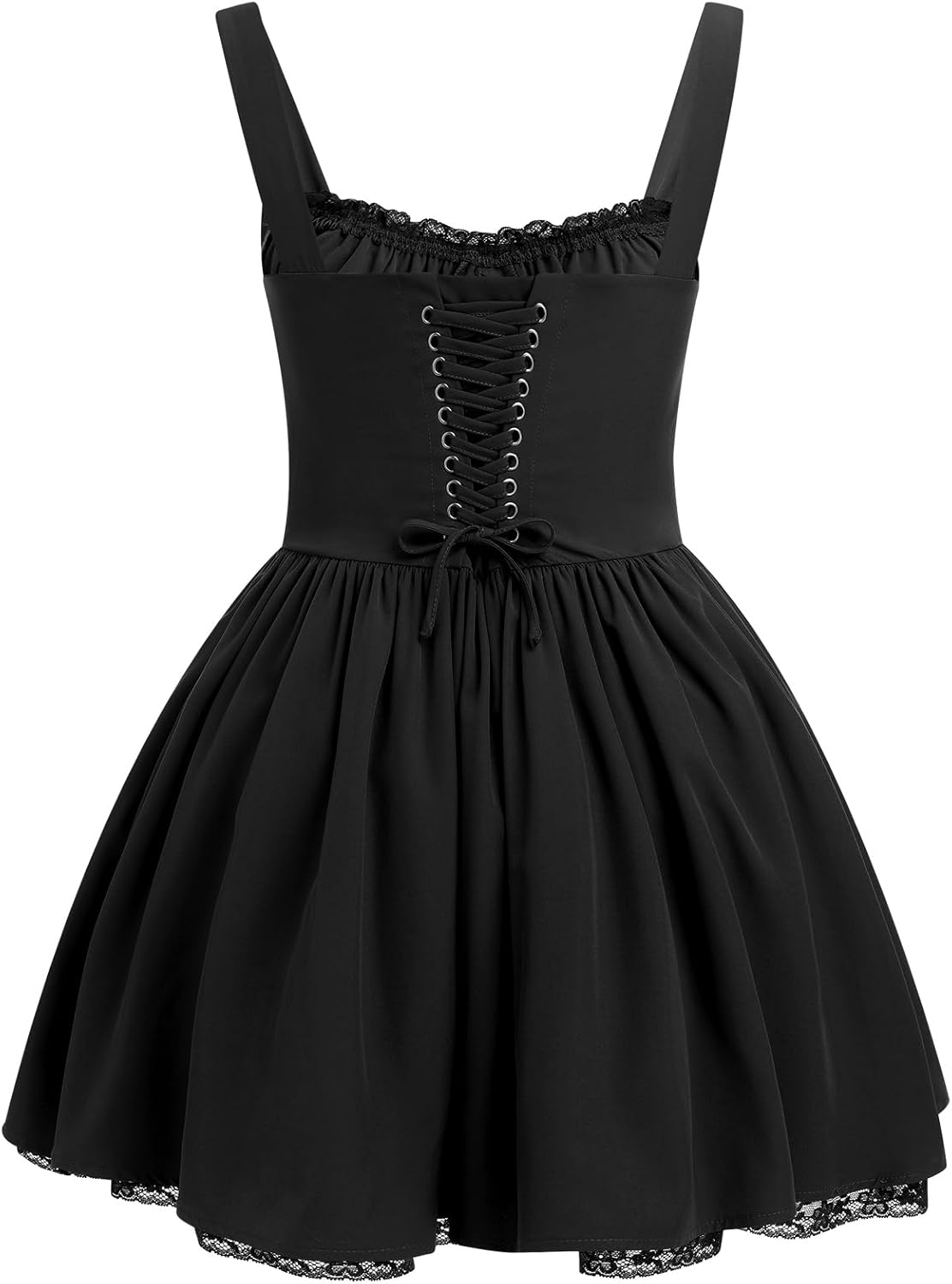 Women's Short Corset Sundress Boho Mini Dress Sleeveless Backless Low Cut Lace Dress Summer - Image 2