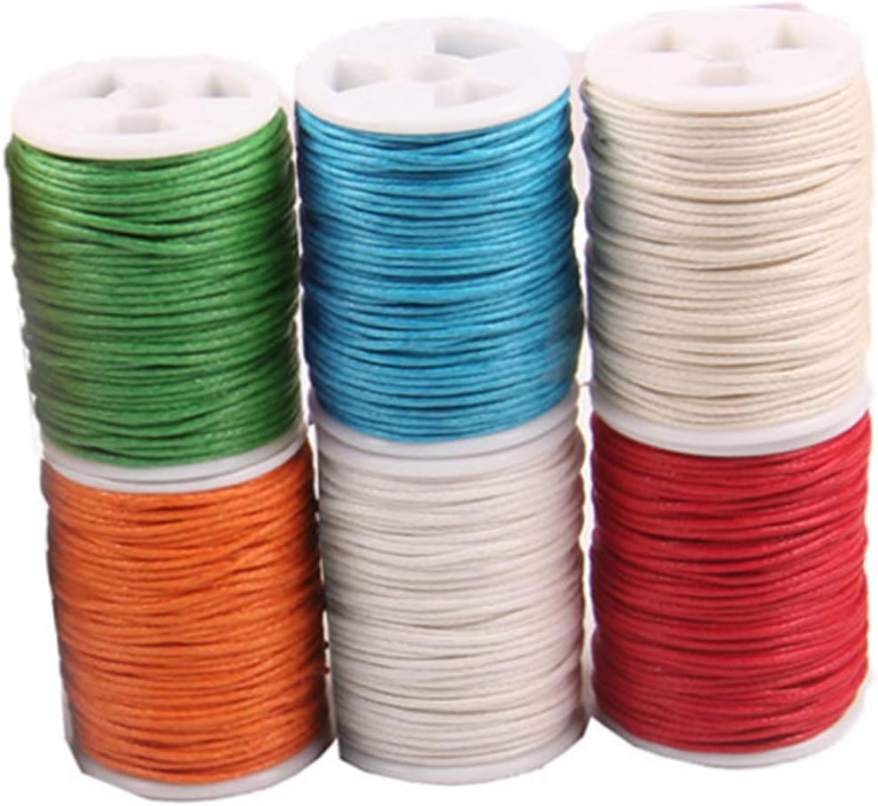 STOBOK 30pcs DIY Waxed Cotton Cord Knitting String for Crafts Braided Rope Art Decoration Mixed Colors Package