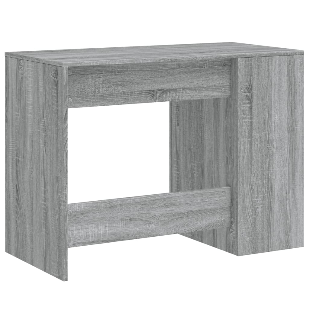 Schreibtisch Grau Sonoma 102 x 50 x 75 cm Holzwerkstoff mit Stauraum für Computer, Laptop, Büro, Homeoffice, Lernen, Gaming und Ordnung