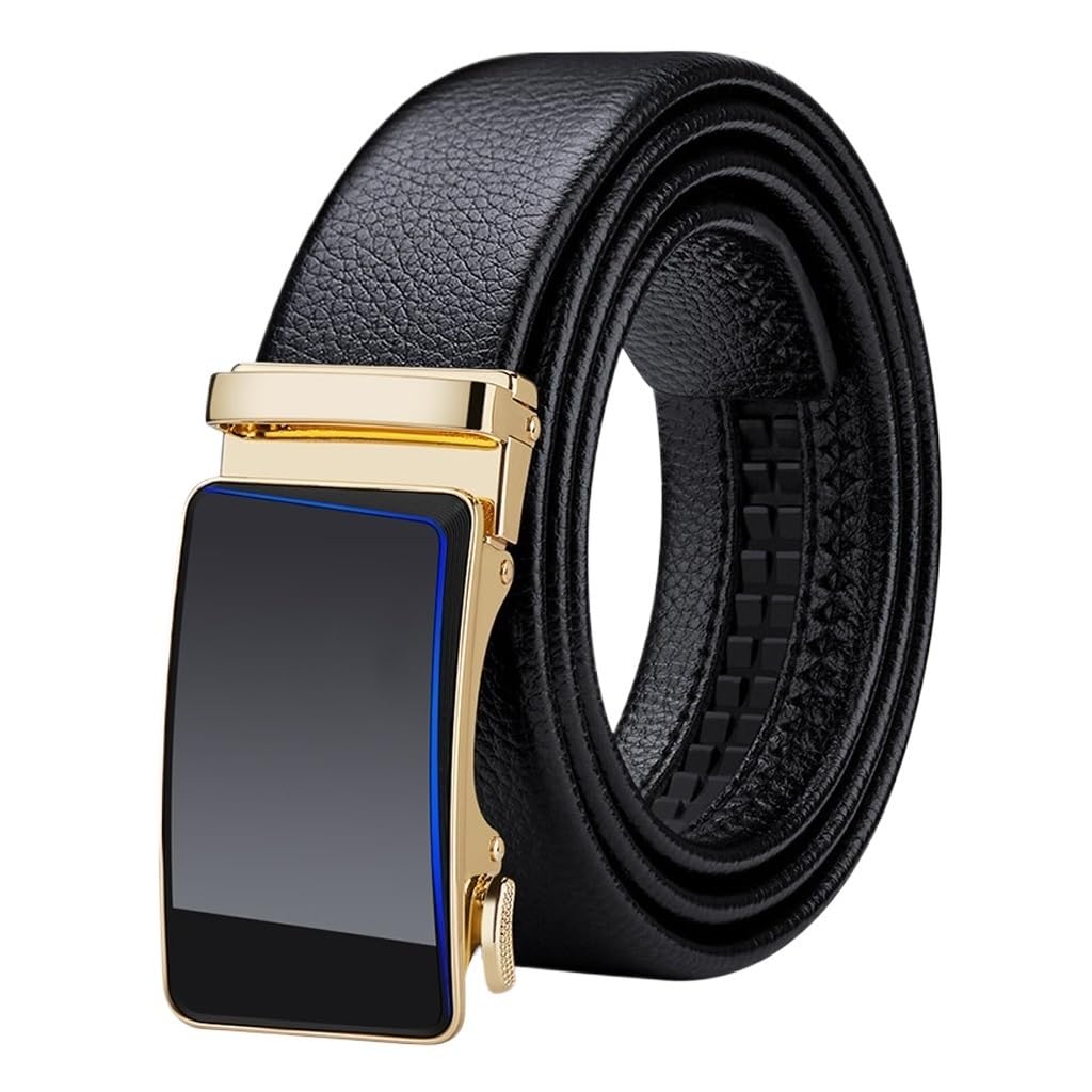 Mens Leather Belt Cowhide Genuine Automatic Buckle