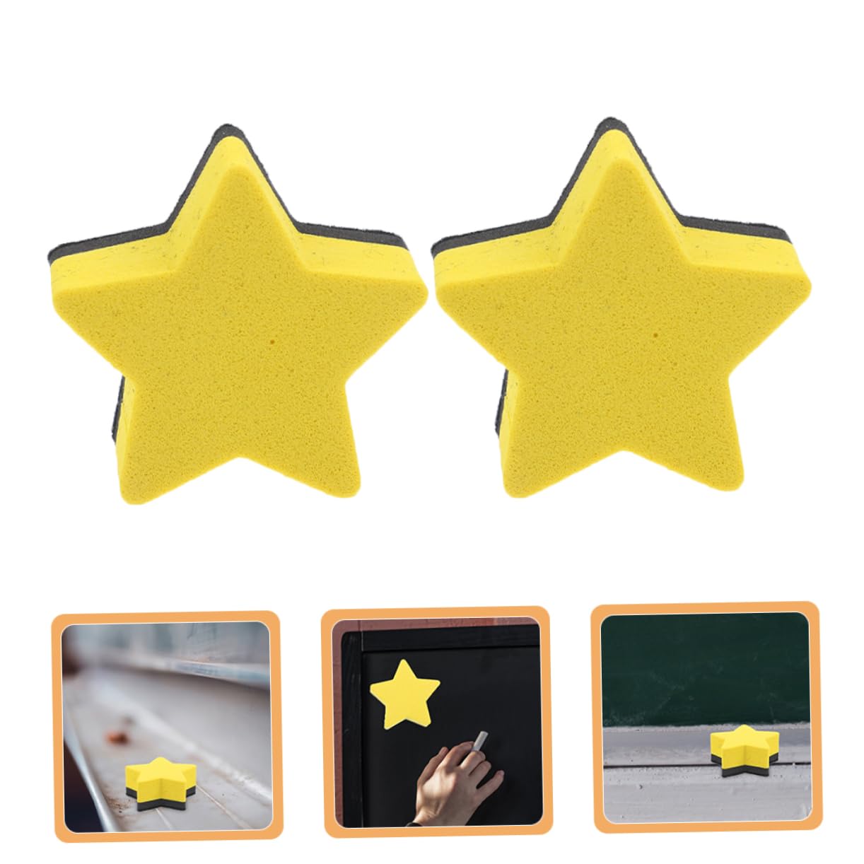 STOBOK 5 Sätze Whiteboard-radierer Party Gekneteter Radiergummi Frontscheibenwischer Whiteboard Radierer Wiederverwendbare Filzradierer Süßes Weißes Brett Filzstoff Yellow 15 Stücke * 5