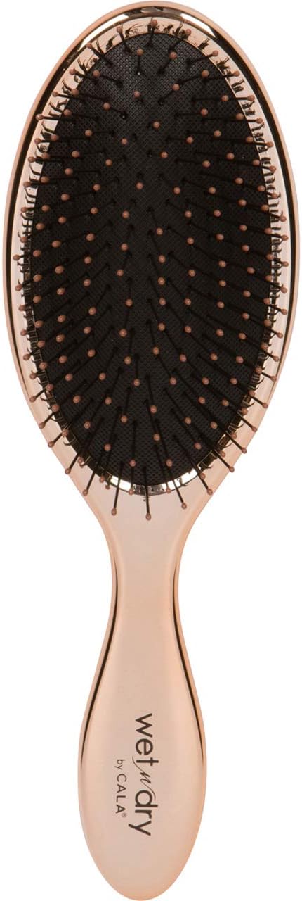 Wet-N-Dry Detangling Hair Brush, Metallic Rose Gold, Flexible Bristles for Wet or Dry Hair, Helps Reduce Snagging & Breakage, Smooths & Adds Shine, 1 Count